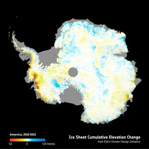Elevation map of Antarctica