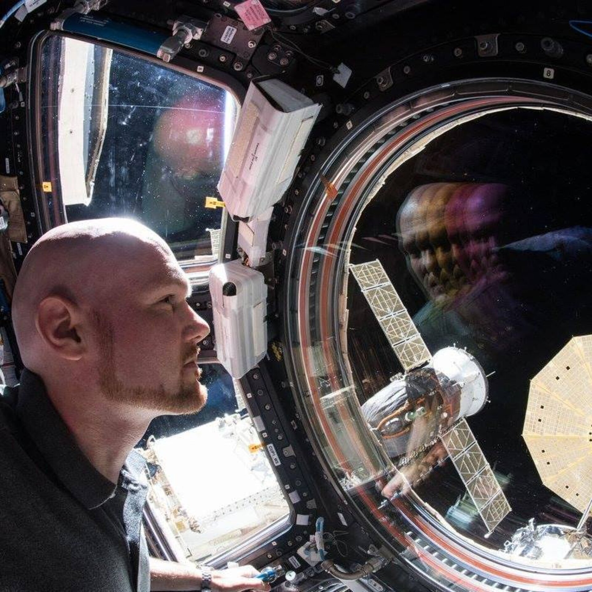 An astronaut's reflection