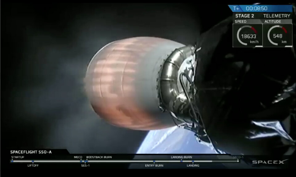 Second stage of the SpaceX Falcon9 rocket 