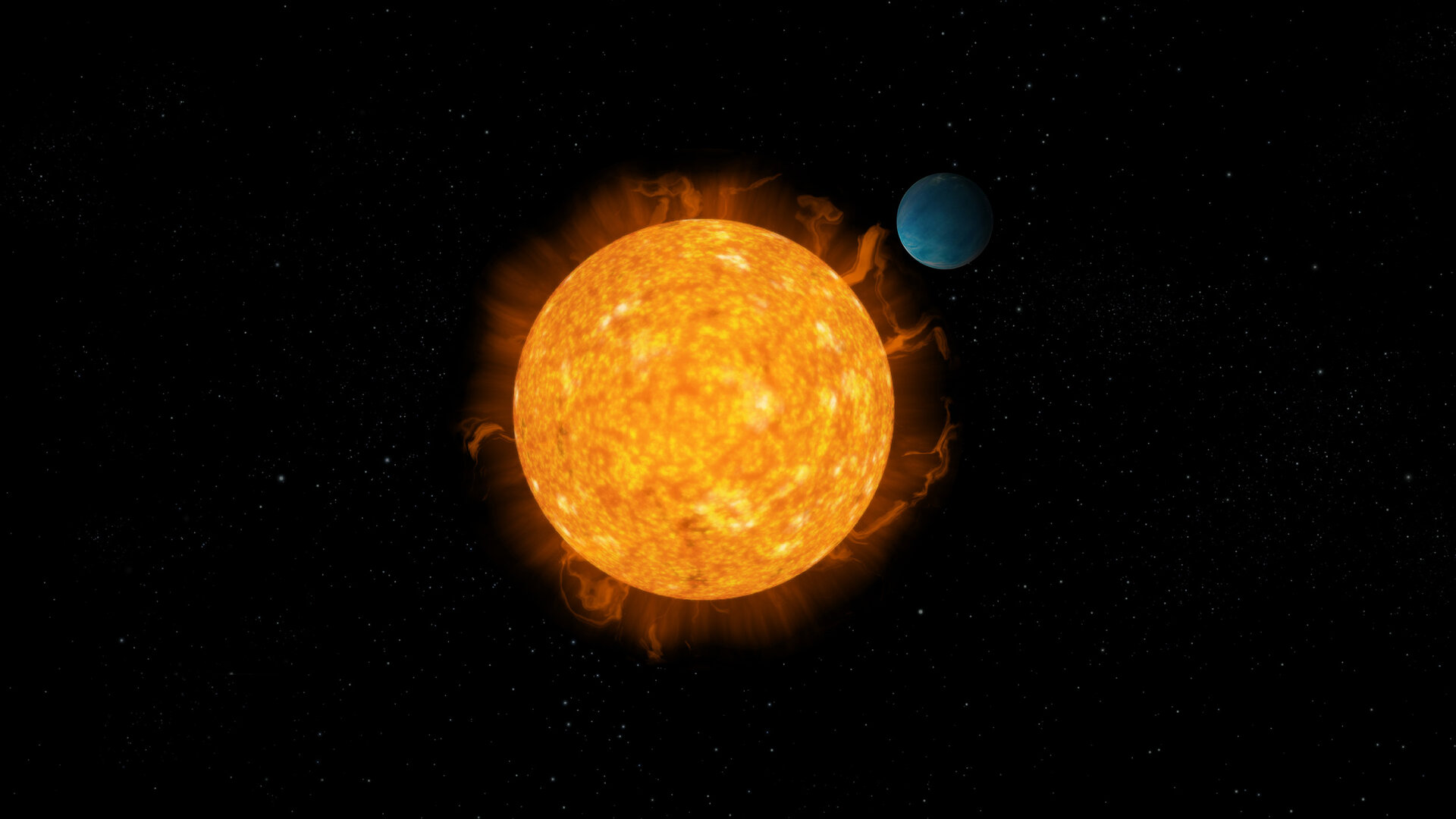 Exoplanet and star 