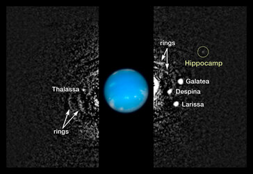Hubble data showing Neptune's inner moons