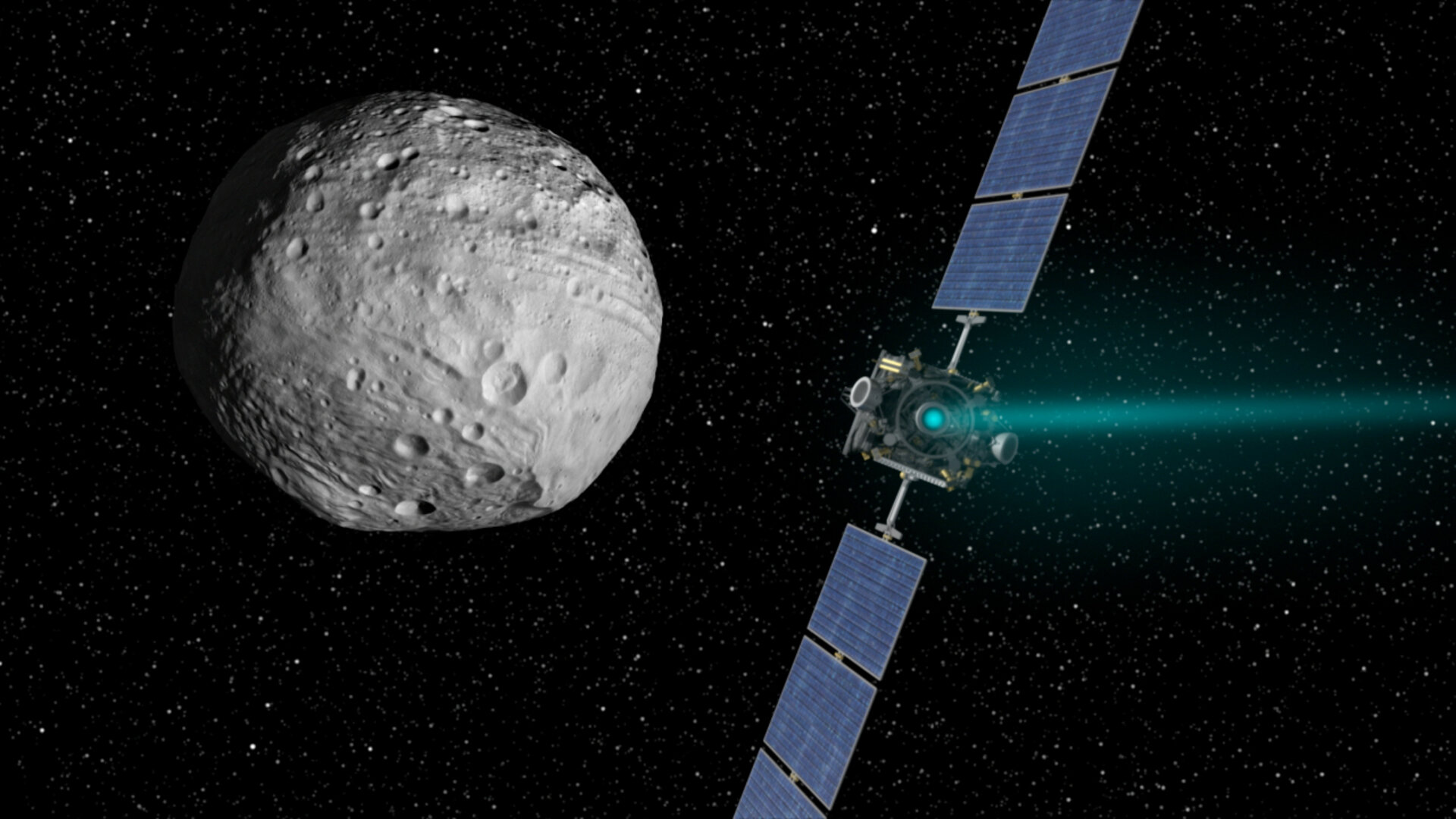 Dawn spacecraft at Vesta