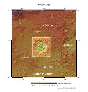 Lowell crater in context