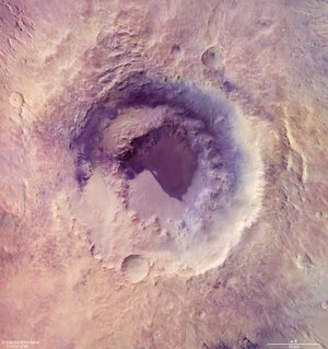 Plan view of Lowell crater