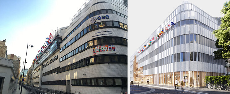 La façade actuelle (à gauche) et le projet (à droite)