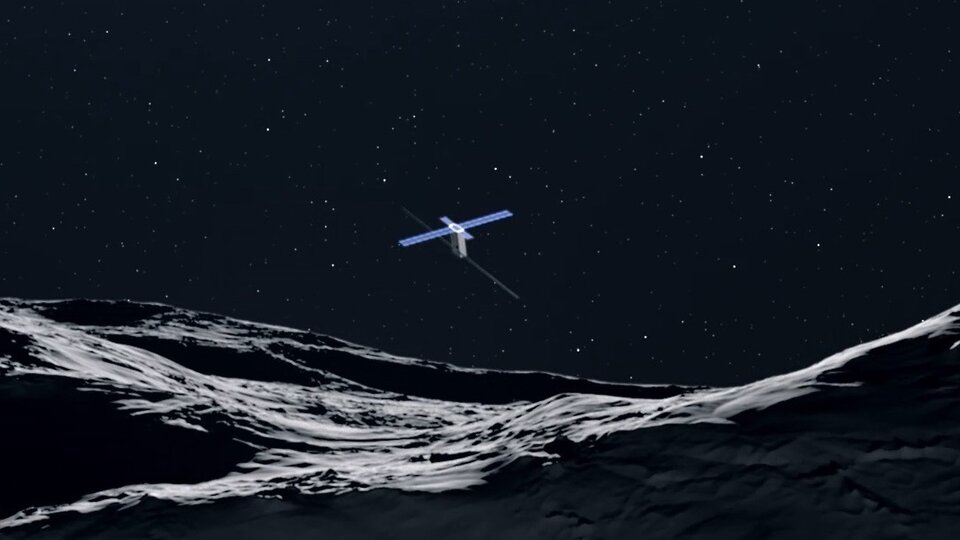 CubeSat Juventas im Anflug auf den Asteroiden