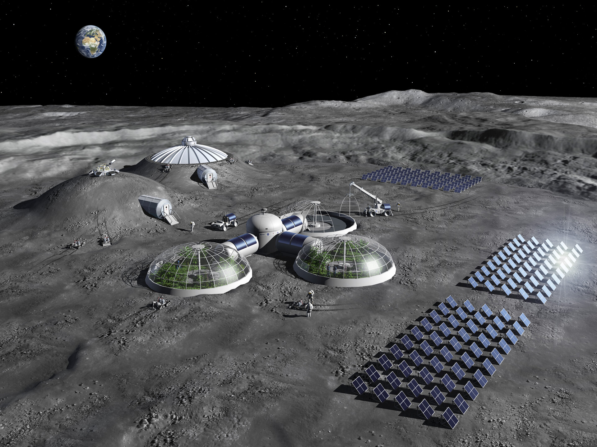 Artist's impression of a moon base.