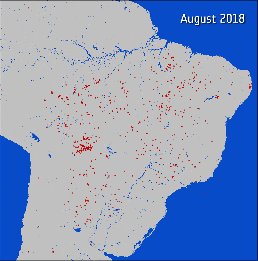 Number of wildfires in the Amazon