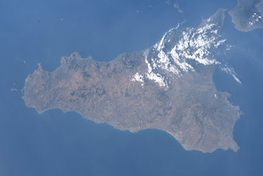 A photo of Sicily, Italy captured by ESA astronaut Luca Parmitano