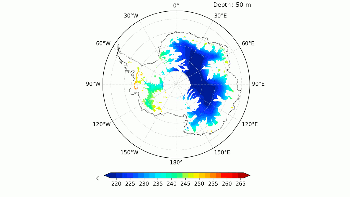 Antarctica’s internal temperature 
