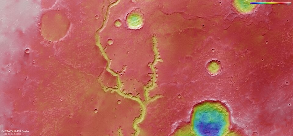 Topographic view of Nirgal Vallis