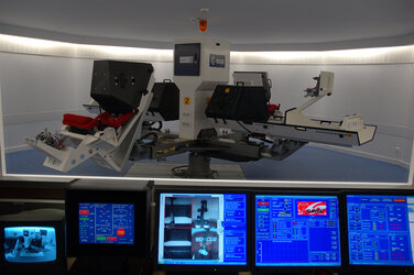 Control room for human centrifuge at Medes