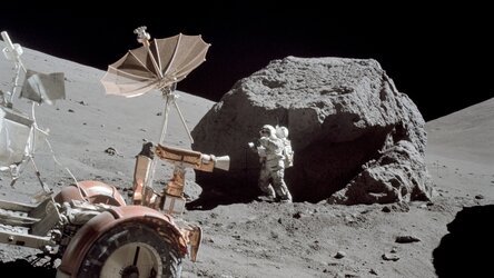 Apollo 17 Harrison Scmitt and rover