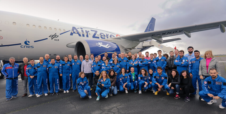 Group photo from ESA's 72nd parabolic flight campaign 