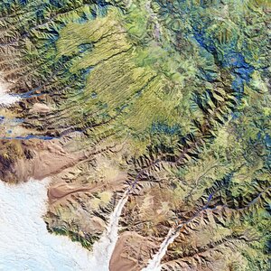 The Andes mountains, in southern Peru, are featured in this false-colour image captured by the Copernicus Sentinel-2 mission. 