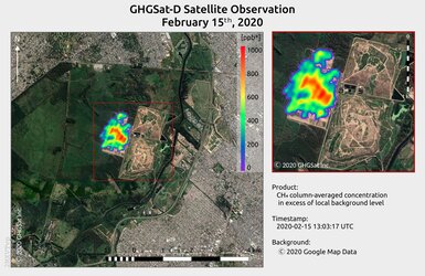Methane from landfill site in Argentina imaged by GHGSat’s Claire