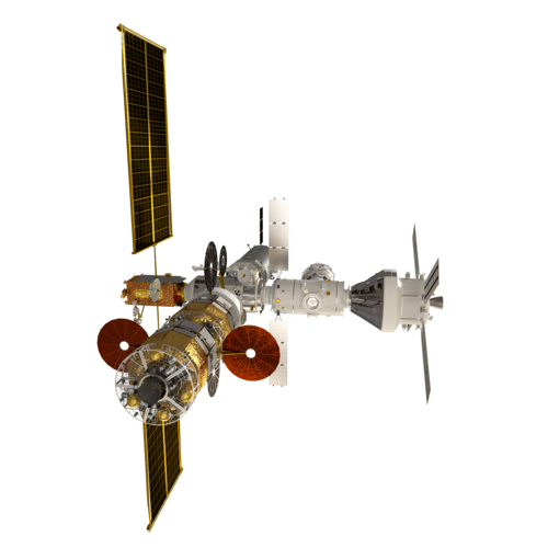 Gateway seen from behind Human Lander System