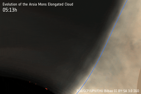 Evolution of the Arsia Mons Elongated Cloud
