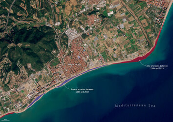Shoreline changes along the coast of Malgrat de Mar, Spain