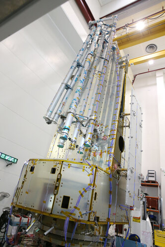 Biomass satellite structure being tested