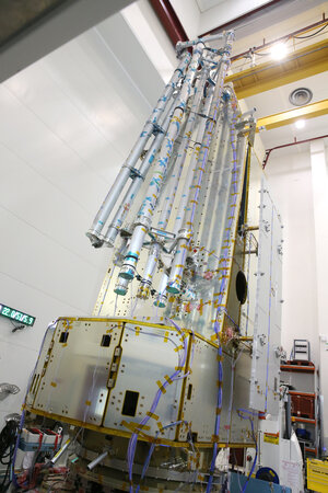 Biomass satellite structure being tested