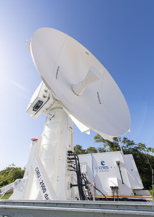 A mobile radar called Amazonie-I installed at Pariacabo in Kourou, French Guiana, will track launches from Europe's Spaceport