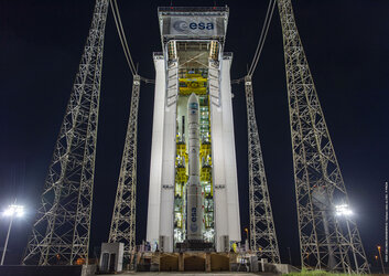Vega on the launch pad poised for liftoff on flight VV19