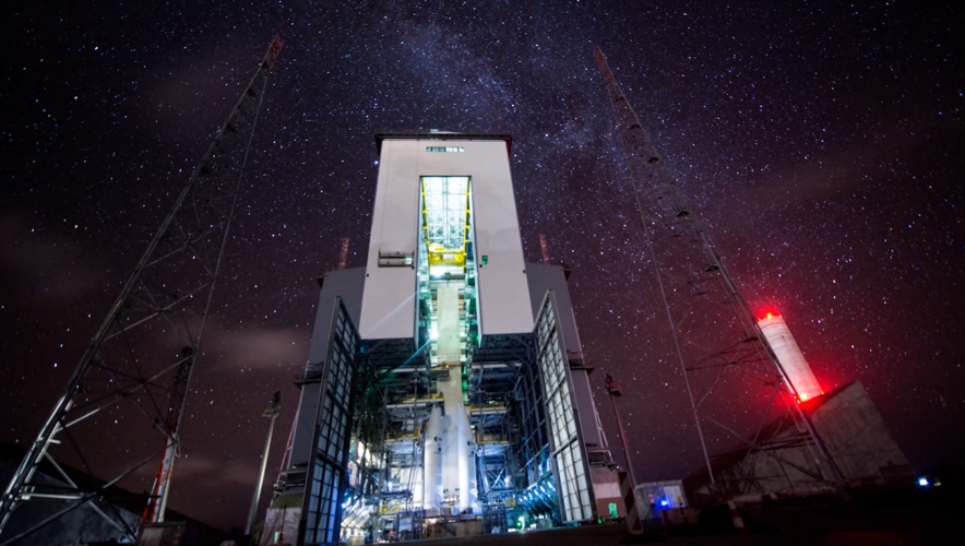 Under the stars on the Ariane 6 launch pad at Europe's Spaceport in French Guiana