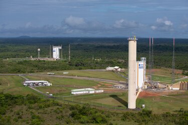 Vega and Ariane 5 launch zones at Europe's Spaceport