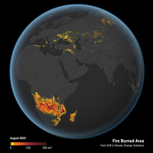 Fire burned areas August 2019