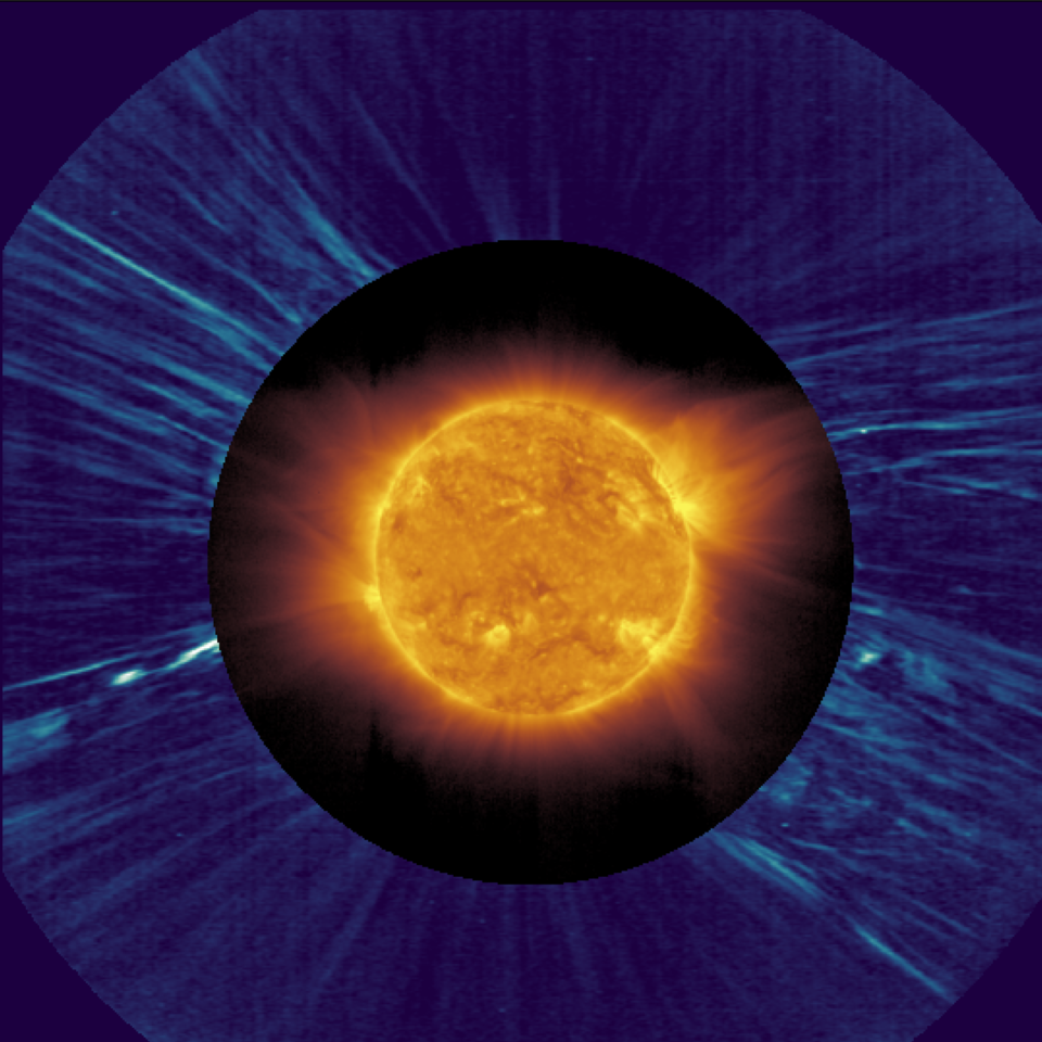 The Sun producing solar wind