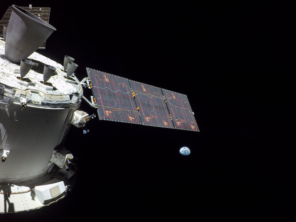 European Service Module and Orion during Artemis I 
