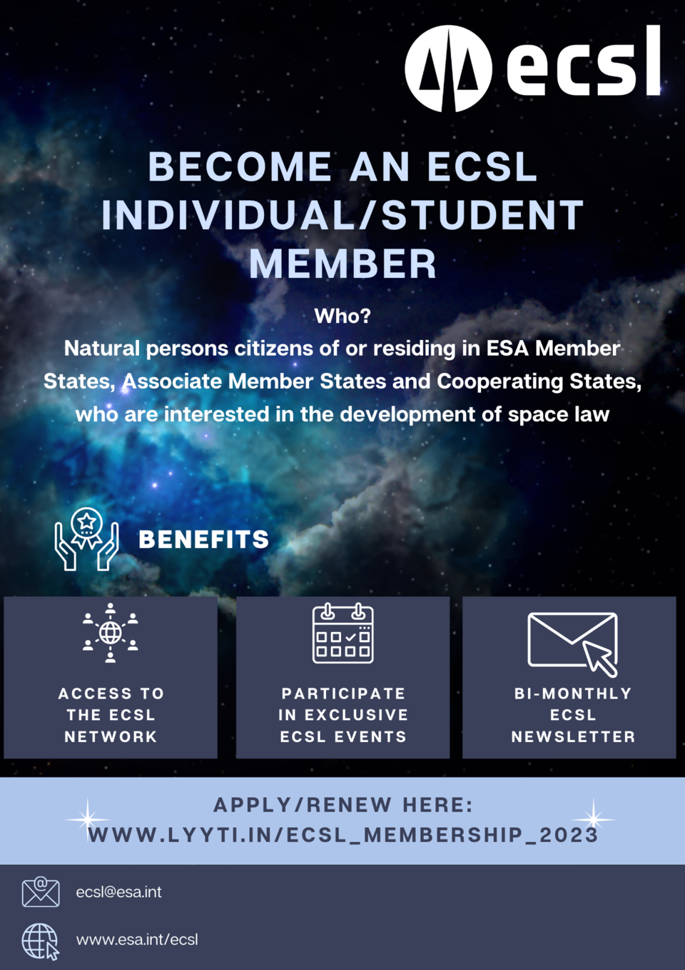 Become an ECSL Individual / Student Member 2023