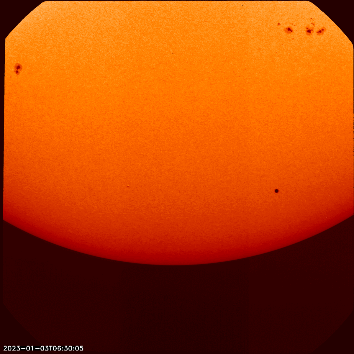 Mercury transit and sunspots