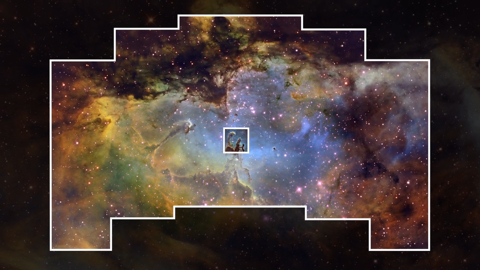 Roman's field of view compared to that of Hubble