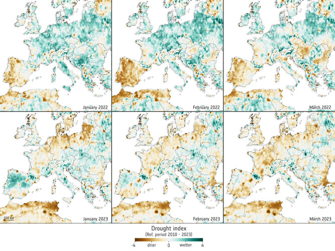 Drought index for Europe 