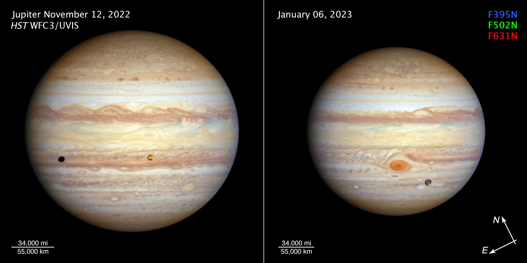 Jupiter (November 2022 and January 2023) compass image