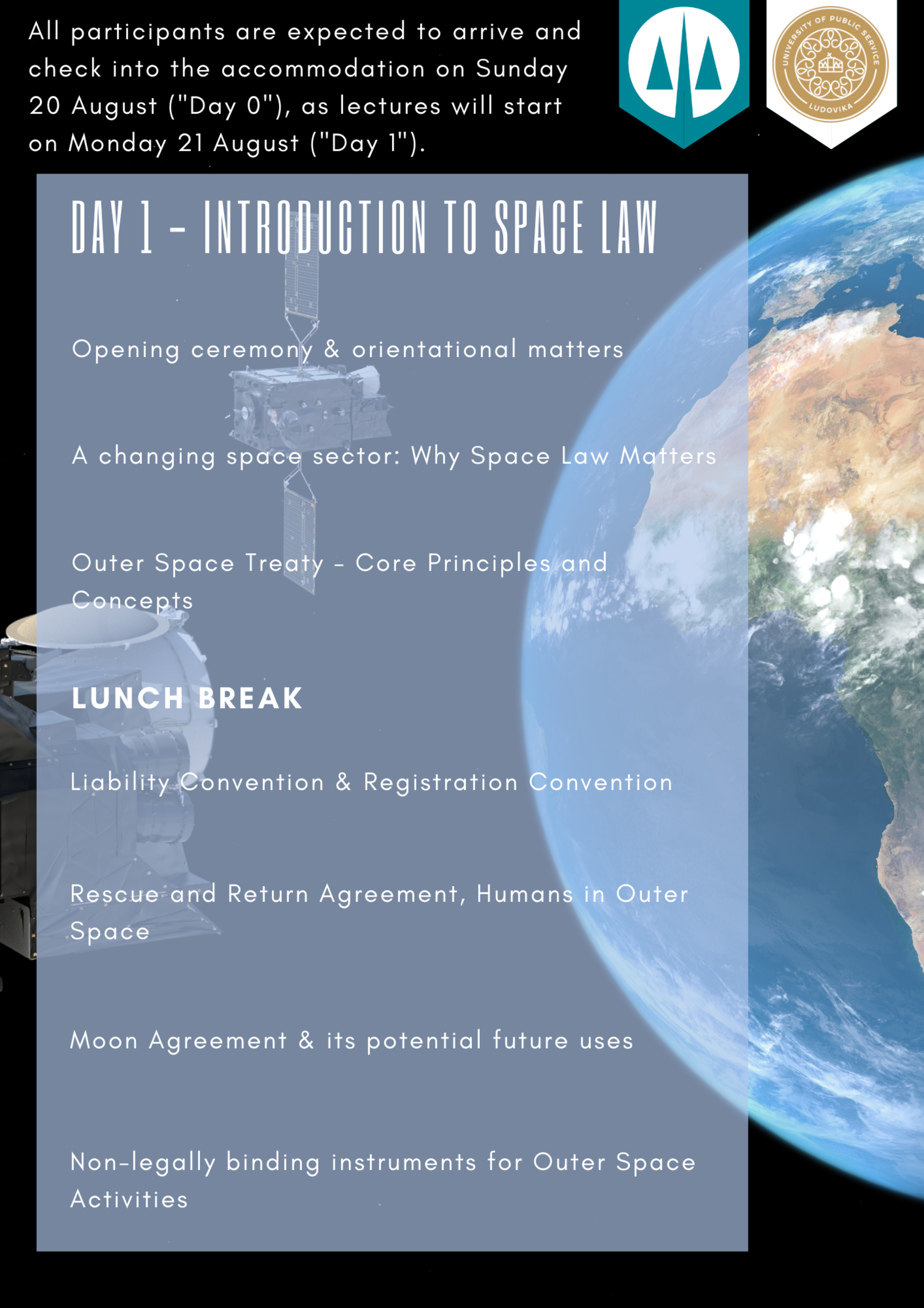 ESA/ECSL Summer Course on Space Law and Policy - Draft Programme 1