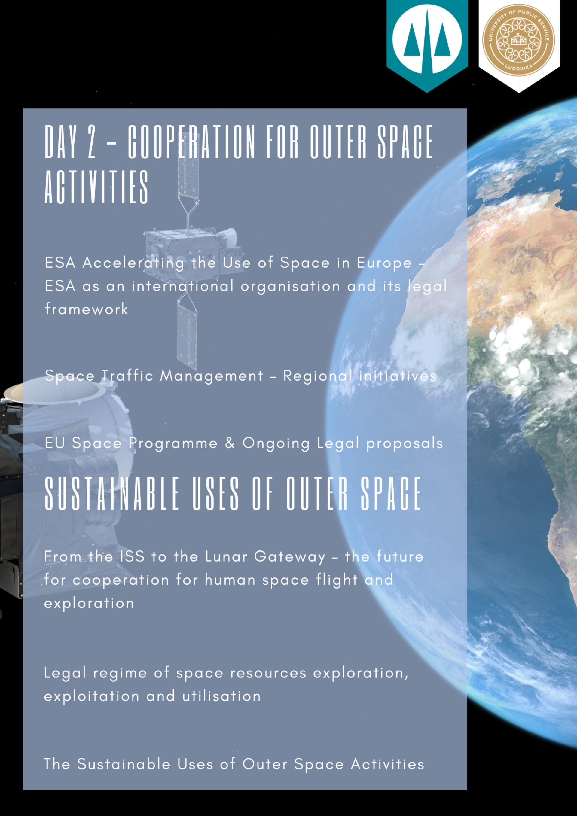 ESA/ECSL Summer Course on Space Law and Policy - Draft Programme 2