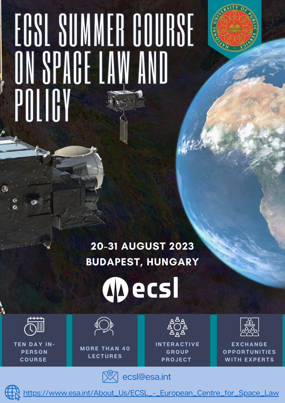 ESA/ECSL Summer Course on Space Law and Policy Flyer