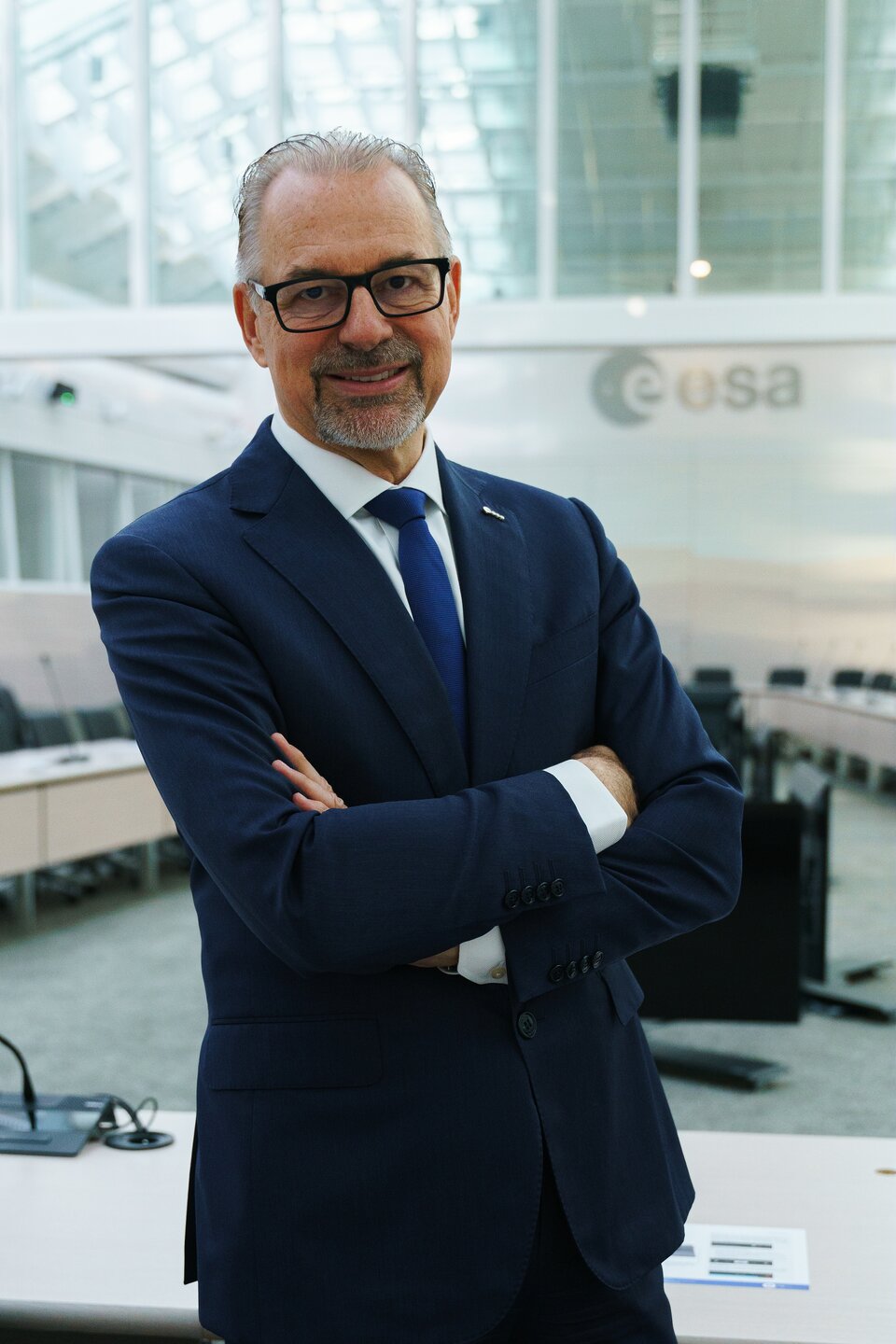 ESA Director General Josef Aschbacher in the council chamber at ESA's headquarters in Paris