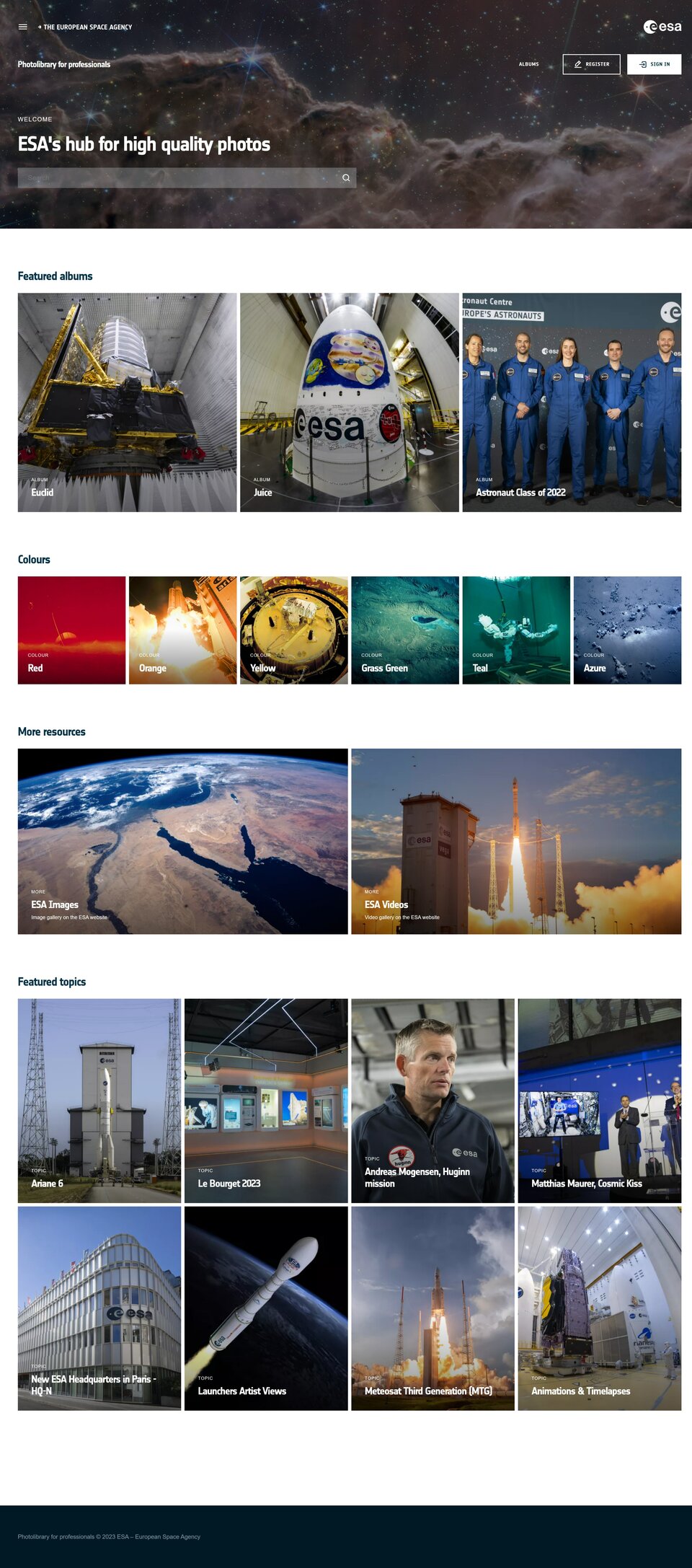 ESA Photolibrary for Professionals
