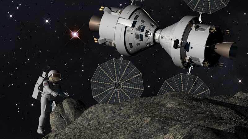 Hypothetical human mission to an asteroid