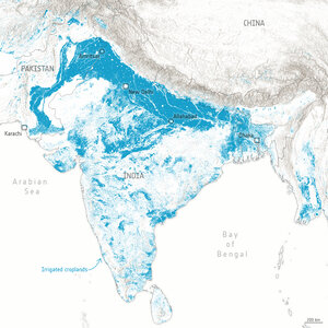 Irrigated areas in India and corresponding land-cover classification map