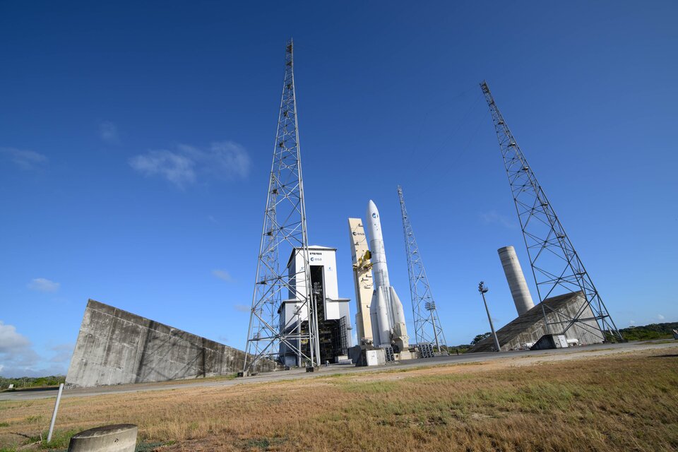 Ariane 6 pendant l'essai à feu du corps central